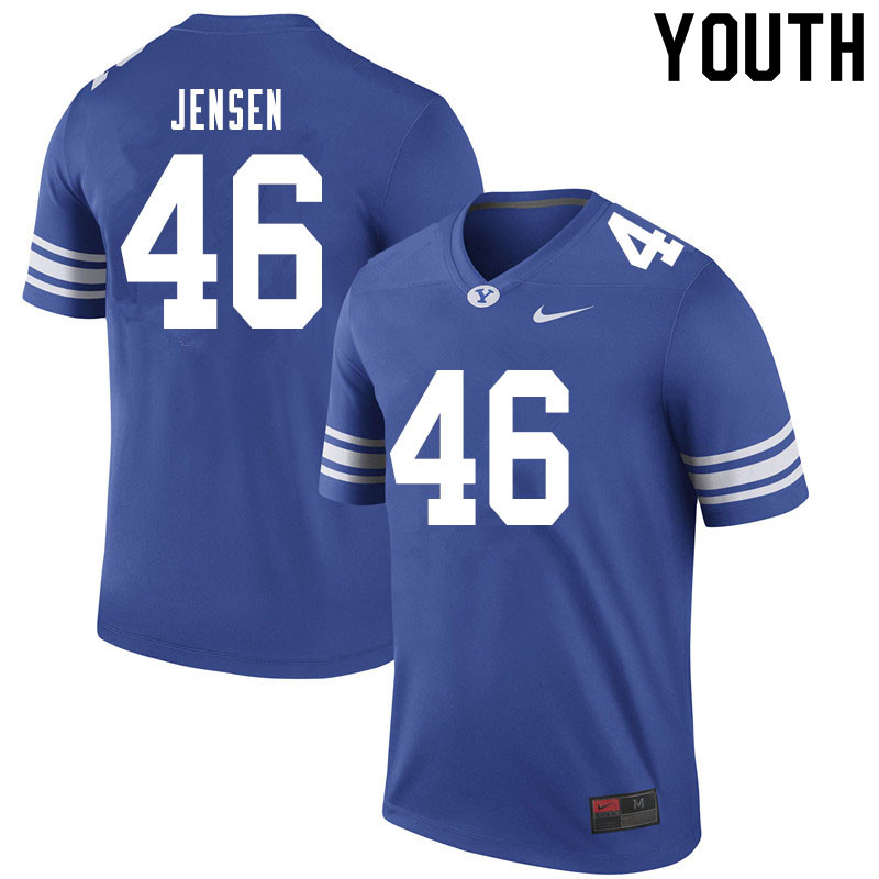 Youth #46 Drew Jensen BYU Cougars College Football Jerseys Sale-Royal - Click Image to Close
